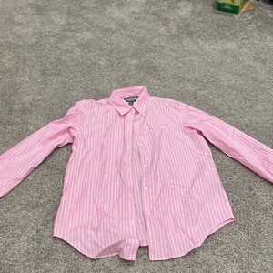 Pink & white women’s dress shirt, medium, Ralph Lauren
